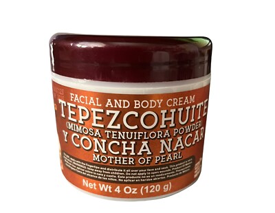 Crema de Tepezcohouite y concha nacar 4oz (120g) 2pz FACIAL AND BODY CREAM