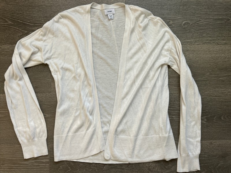 Girls Sweater Cardigan XXL 16 Plus Old Navy Cream