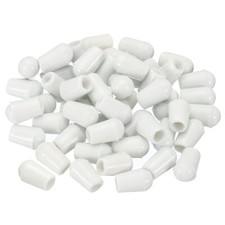 50 PCS Sink Rack Feet 4mm ID x 7.5mm OD White Plastic Wire Bumpers Protectors