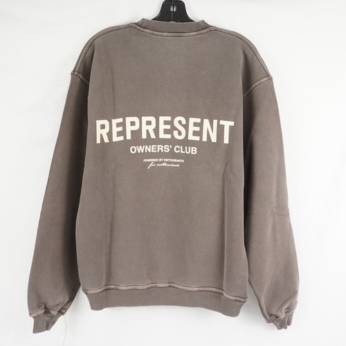 New REPRESENT Owners’ Club Oversized Crew Sweater - Fog - M04159-292 Men’s XXS
