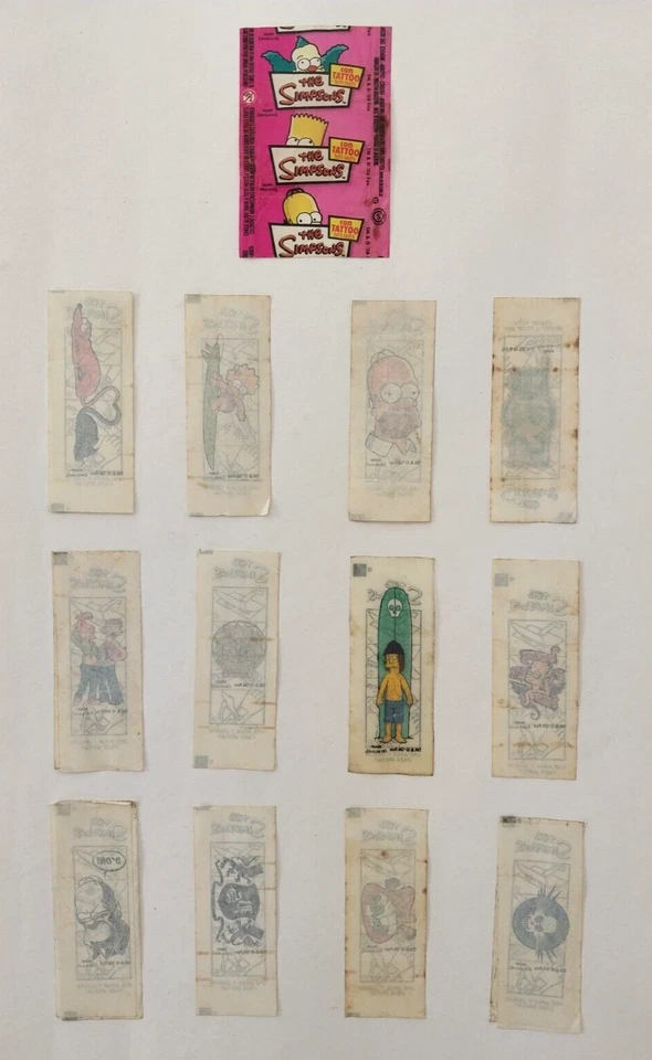 The Simpsons Rare Argentina Bubble Gum Tattoo Set Plus Original Wrapper (12x) - Image 2 of 4