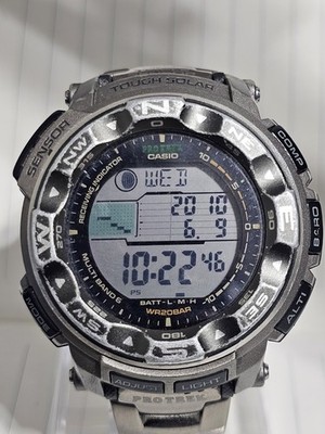 Casio Pro Trek PRW-2500T Titanium Solar Radio Watch Used Men's