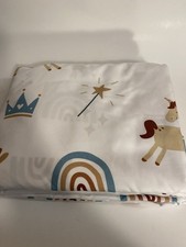 CGK Linens Kids Twin Sheet Set With Princess Unicorn Rainbow Crown NEW