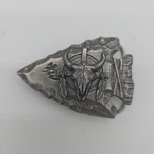 SISKIYOU USA Indian Arrowhead Bison Belt Buckle Vintage 1988 Native American