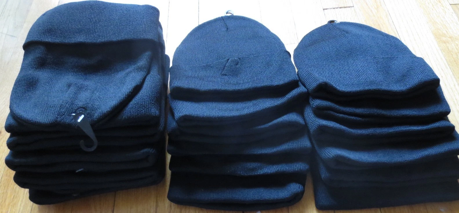 Winter Cap 24 pc Black 100 % Acrylic Unisex Adult One Size Fits All new