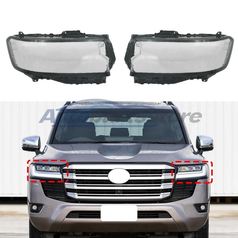 Pair Headlight Lens Cover Headlamp Shell+Glue For Toyota Land Cruiser LC300 2022
