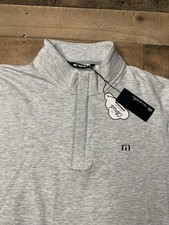 TravisMathew Cloud Quarter Zip 2.0 Pullover Mens Large Gray Golf Stretch Top