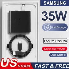 ⚡35W PD Power Adapter Duo Wall Charger&Cables For Samsung S24 S23 S22 S21 S20 S9