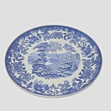 Spode Made in England RHINE Blue and White Large Serving Bowl 11 3/4"