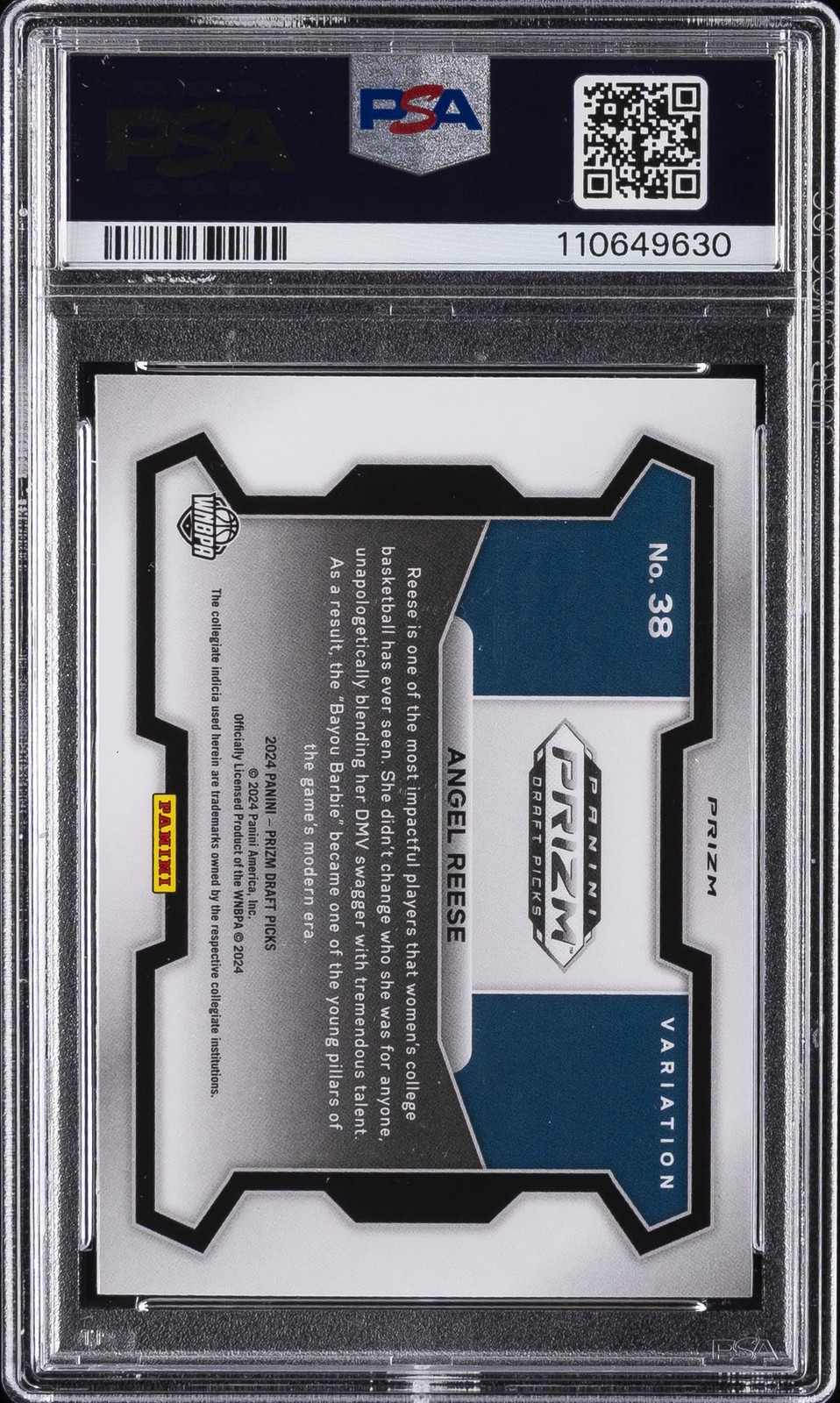 2024 PANINI PRIZM DRAFT PICKS VARIATION-RED ICE #38 ANGEL REESE ROOKIE RC PSA 10 view 2