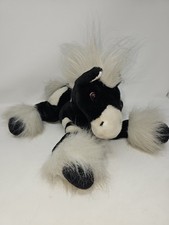Animal Alley Toys R Us Black White Spotted Horse Plush Realistic Stuffed Animal