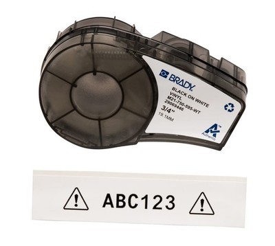 Brady Authentic (M21-750-595-WT) All-Weather Vinyl Label for Indoor/Outdoor ID,