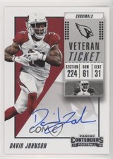 2018 Panini Contenders Veteran Ticket Auto David Johnson #VT-DJ Auto 0c6
