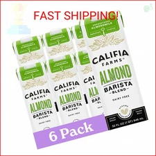Califia Farms - Unsweetened Almond Barista Blend Almond Milk, 32 Oz (Pack Of 6),