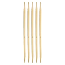 5Pcs Bamboo Knitting Needles Double Pointed US 10(6mm) 7.9 Inch(20cm) Yellow
