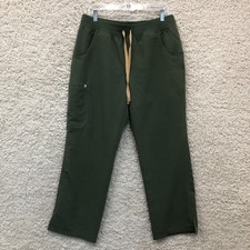 Figs Scrub Pants Large Adult Green Kade Straight Leg Uniform Pockets Womens L