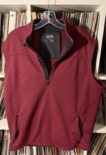 ADIDAS Adventure / Golf Maroon Knit 3/4 Zipper Pullover Vest Size L