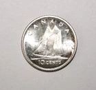S12 - Canada 10 Cents 1965 Brilliant Unc. Silver Coin - Queen Elizabeth II