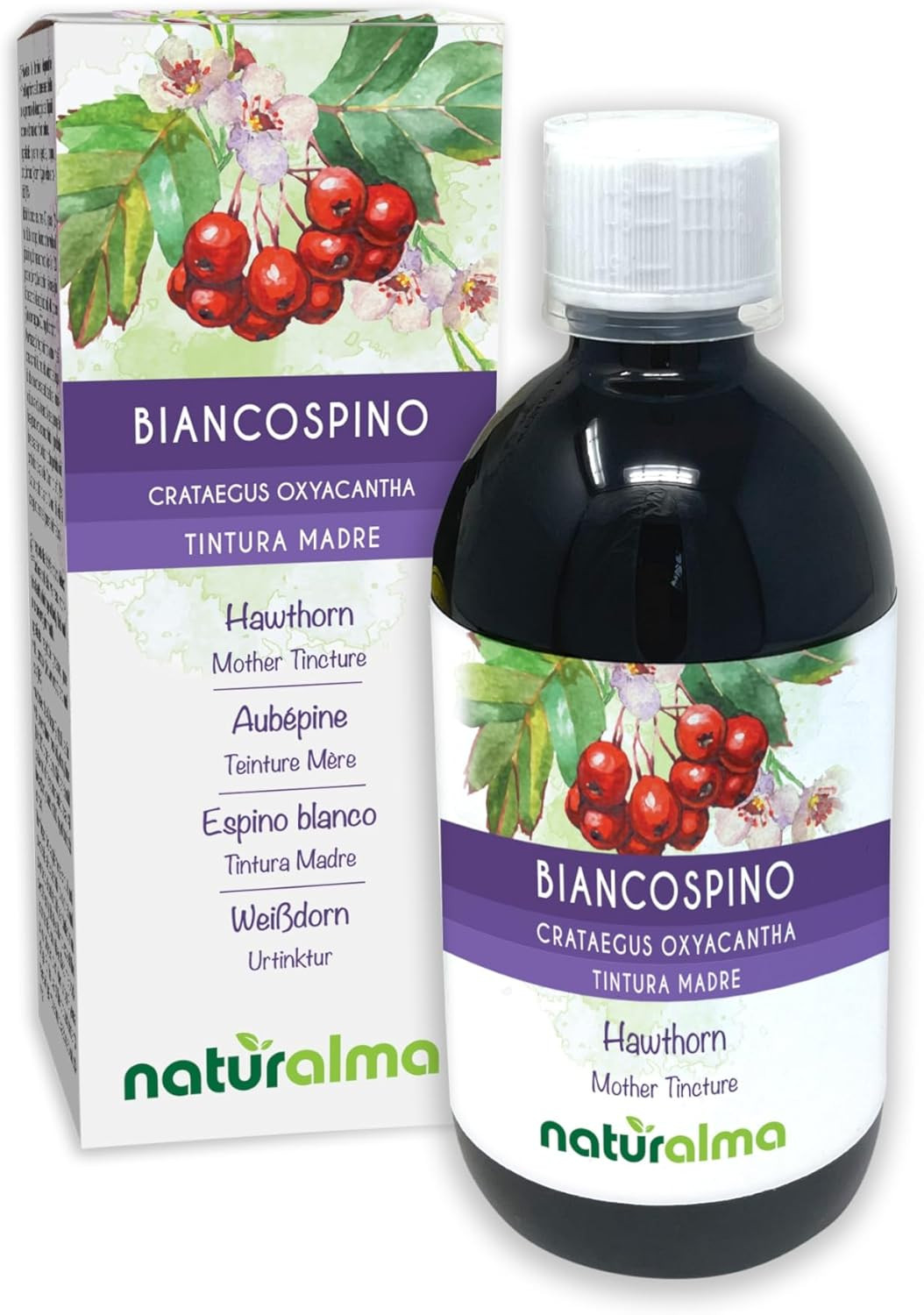 Biancospino (Crataegus Oxyacantha) Foglie E Fiori Tintura Madre Analcoolica  - E