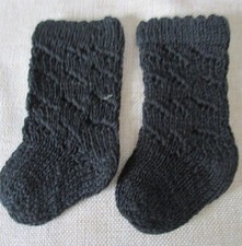 Alte Puppenstrümpfe in schwarz,handarbeit  ( 22 )