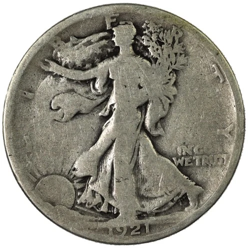 1921-P Philadelphia Walking Liberty Silver Half Dollar 50C Good G/VG