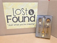 Oneida Silveridge 3 Pc Silver Plated Baby Flatware Set Fork Spoon Feeding Spoon