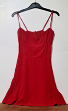 Reformation Women's Dress M Red Scarpetta Mini Smocked Back Spaghetti Strap