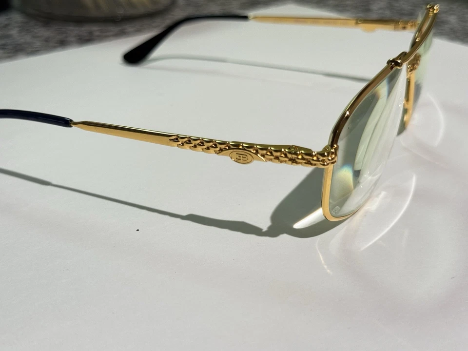 Marcos de gafas dorados vintage Ettore Bugatti EB504 0301 59□15 140 hechos en Italia Foto 4 de 4