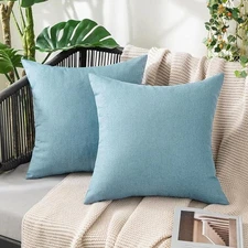 MIULEE Decorative Outdoor Solid Waterproof Throw Pillow Covers 20"x20" Pack of 2