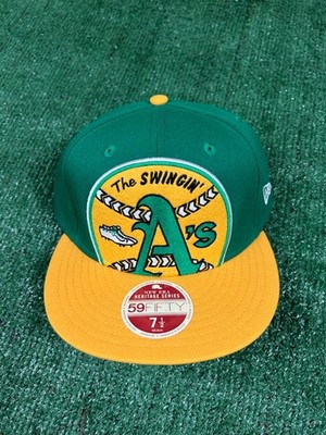 Oakland Athletics MLB New Era Heritage Collection 59FIFTY Sz 7 1/2 Swingin A's