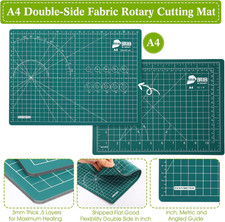 5 Pcs Fabric Rotary Cutter and Mat Set, 45mm Rotary Fabric Cutter with 2 Blad...