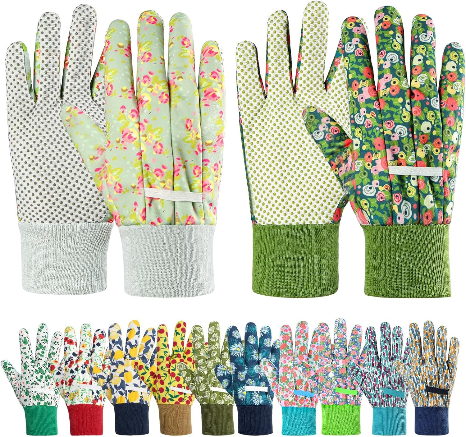 Guantes de jardineria florales mujeres antideslizantes transpirables ligeros