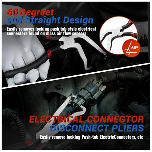 Electrical Disconnect Pliers 3 Pcs, Electrical Connector Pliers Kit with Pipe 