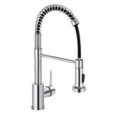 DJS Küchenarmaturen mit herunterziehbarer Brause, Wasserhahn für Küchenspüle, silber
