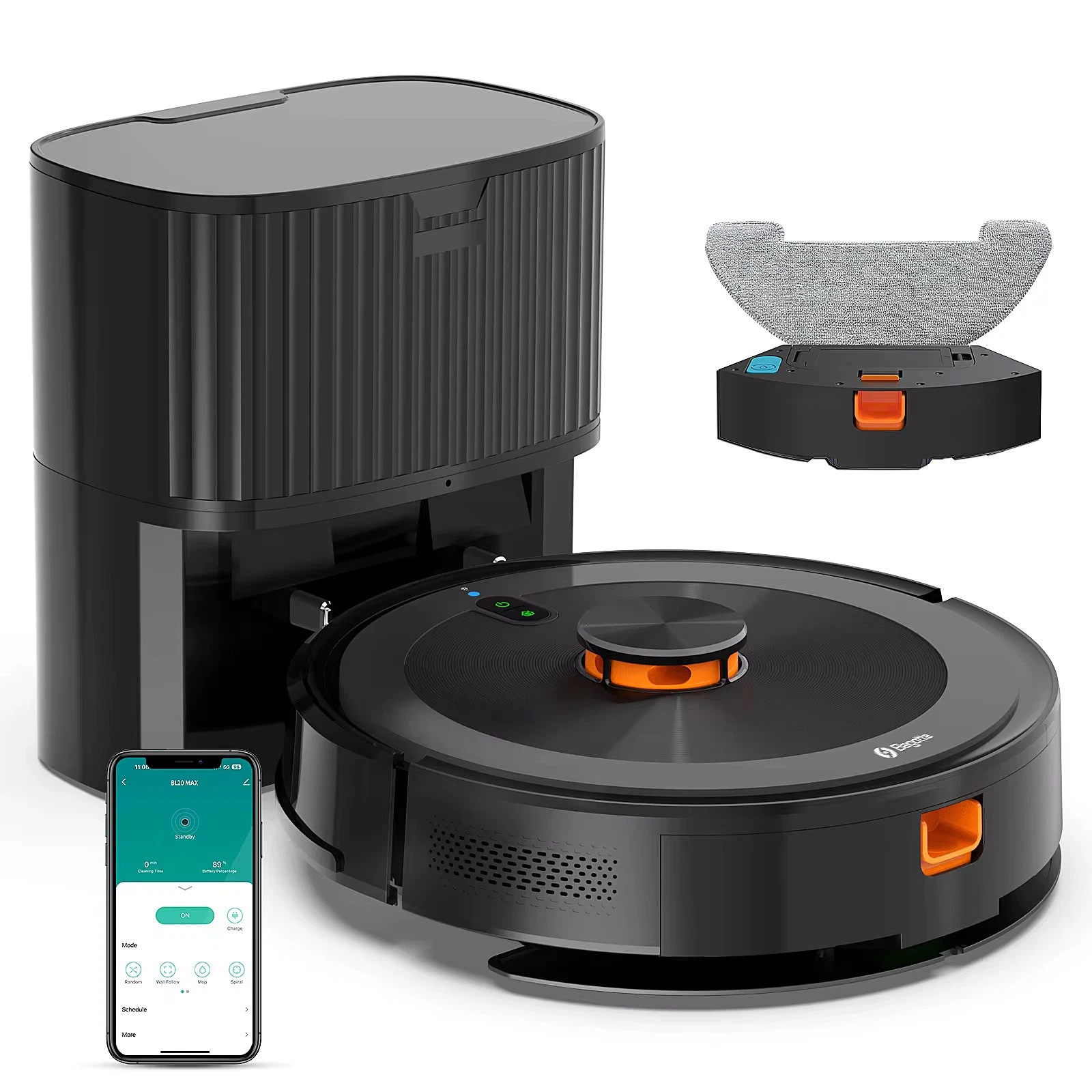 Self Charging Vacuum Self Emptying Sweeper And Wet Automatic Cleaning Mop Robot