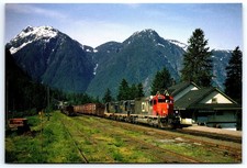 Canadian National Railways Freight Train at Hope BC Station 1972 Photochrome