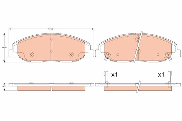 Bremsbelagsatz Scheibenbremse TRW GDB4457 FüR Cadillac CTS AWD Vvti-image