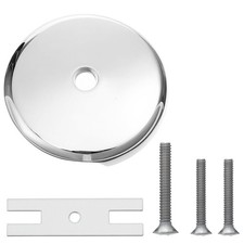 Single Hole Bathtub Overflow Drain Cover with Screws  Adapter Universal Fit