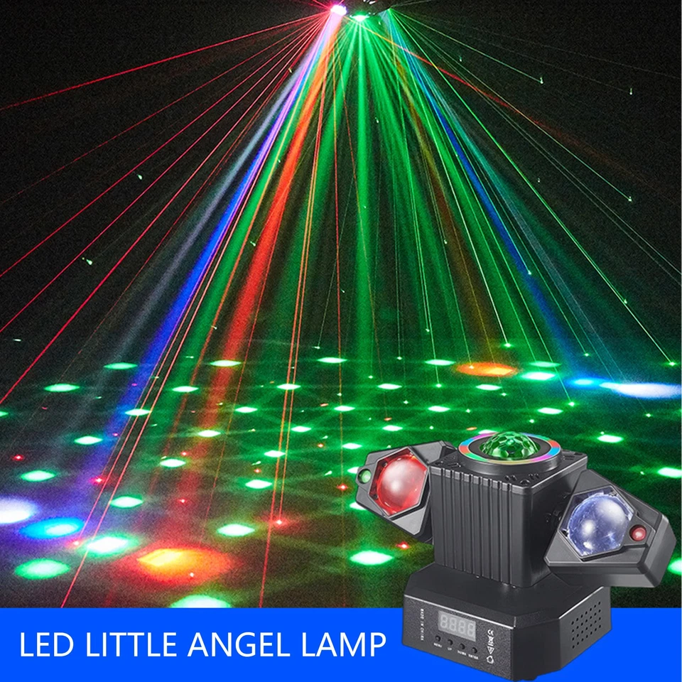Moving Head Party Light Rotating Disco Ball Laser Beam Strobe Remote DMX - Image 3 of 4