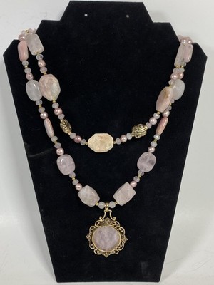Barse Natural Rose Quartz Pendant Necklace