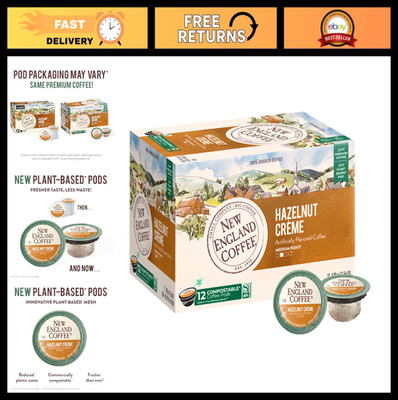 Hazelnut Crème Medium Roast Coffee Pods, 12ct Box - Pack of 6, Single Serve
