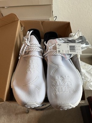 adidas Men's NMD Hu Human Race Pharrell Extra Eye White Sneakers Size 11 GY0092