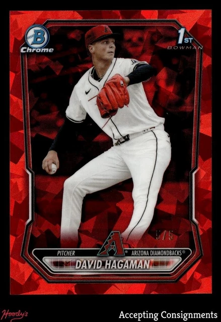 2026 Bowman Chrome Sapphire Red Refractors #BCP84 David Hagaman 1st ROOKIE 5/5