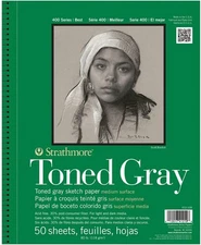 Strathmore 400 Series Sketch Pad, Toned Gray, 5.5x8.5 inch, 50 Sheets - Artist S