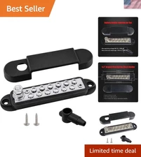 Durable 1/4" Stud Battery Junction Block for 12V, 150A Systems - Black Finish