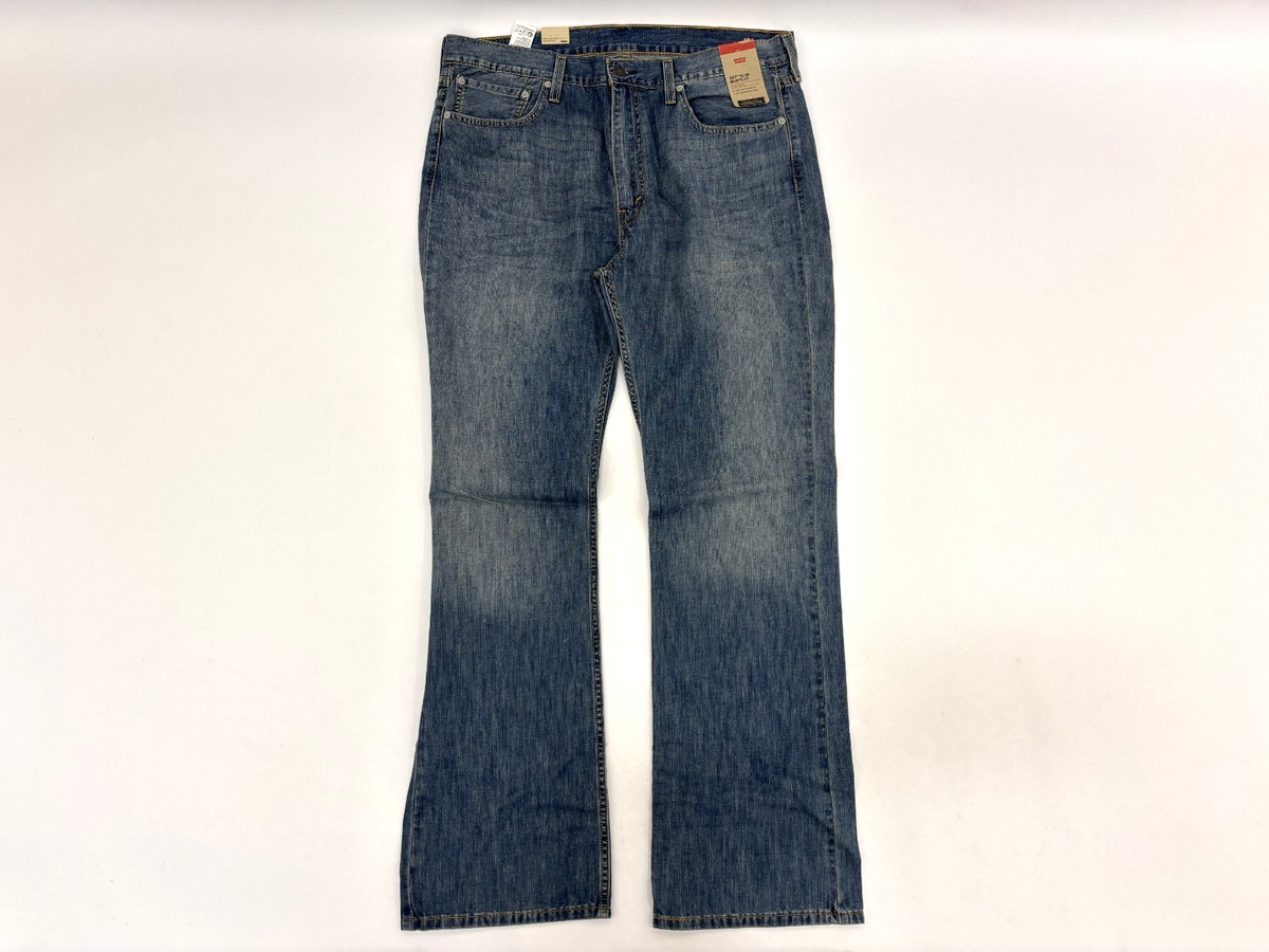 Levi's 527 Slim Bootcut Mens Denim Jeans Medium Wash Mis Rise Zip
