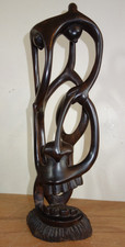 MAKONDE SHETANI TANZANIAN TRIBAL AFRICA ART ABSTRACT FACE WOOD SCULPTURE SPIRIT