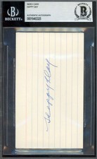 Happy Day Beckett BAS Autographed 3x5 Index Card Hockey HOF Signed