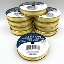 Lot of 10 Spools - Offray 1/4 6mm YELLOW Ribbon 10 Yards Each 100 Polyester