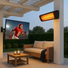 Zebozap Outdoor Swivel TV Mount & Infrared Heater Bundle – No-Drill Gazebo TV Mo